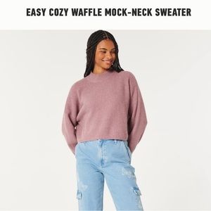 Pink waffle sweater